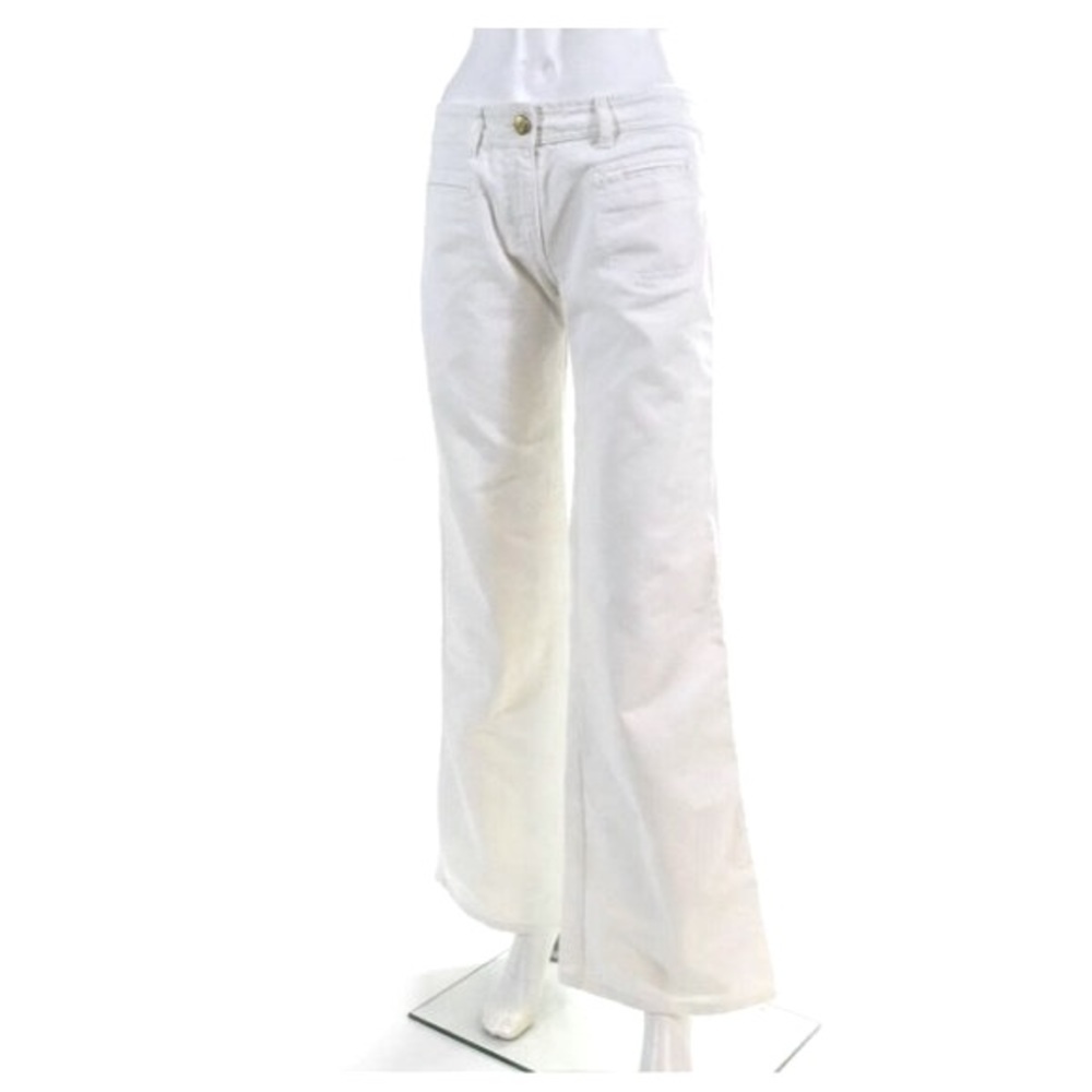 CHLOE Perle Wide Leg Low-Rise Ivory Pants Made In Italy MSRP:$895 - Picture 5 of 7